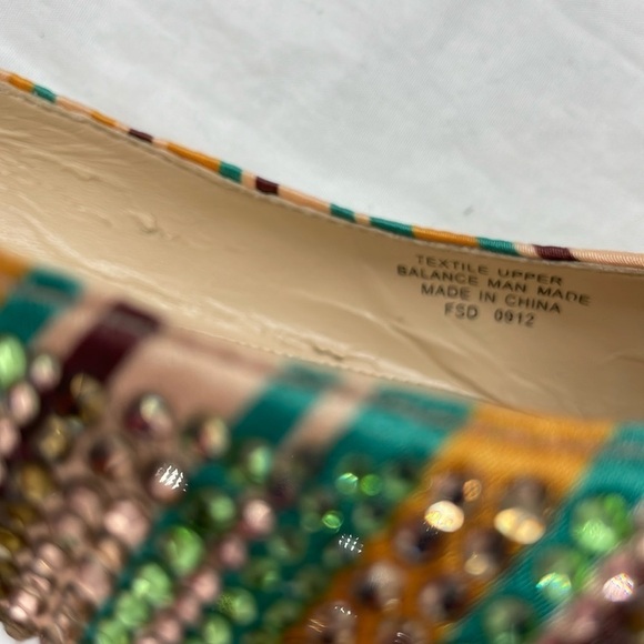 NWOB. ENZO ANGIOLINI Glitter Rhinestone Studded Flats. 8.5M. - Picture 6 of 13